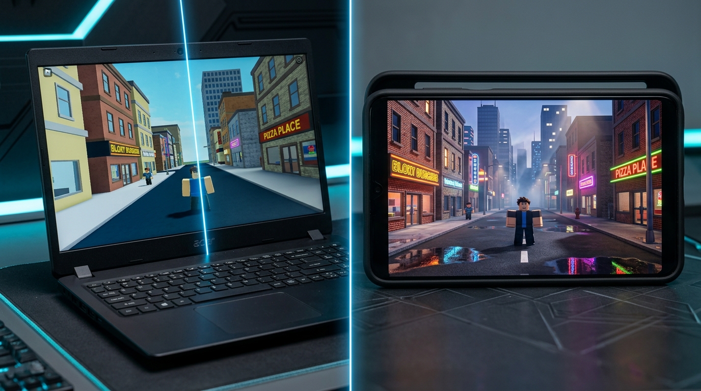 Roblox Before and After AI Neural Rendering Comparison
